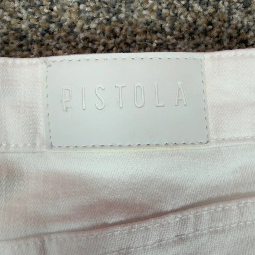 Pistola P6907FTN-SLO Flare Jeans Womens 27 White Ruffle Frayed Hem Y2K Boho